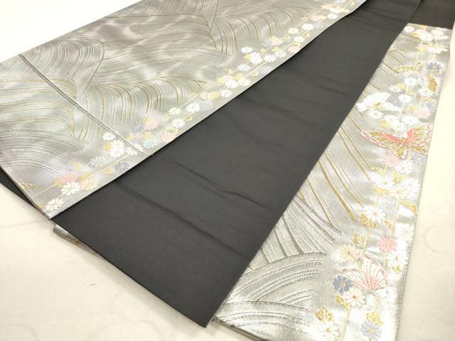 平和屋着物◎六通柄袋帯　立波花文　四次元箔　金銀糸　正絹　逸品　DABA8189xg