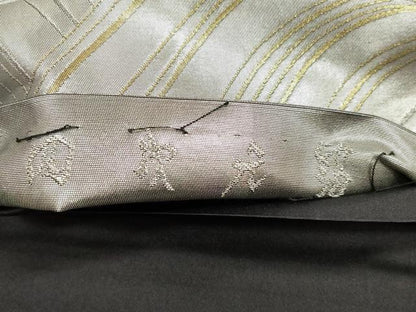平和屋着物◎六通柄袋帯　立波花文　四次元箔　金銀糸　正絹　逸品　DABA8189xg