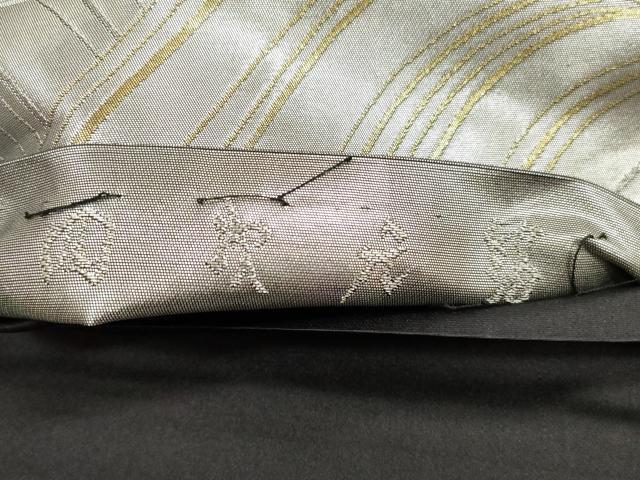 平和屋着物◎六通柄袋帯　立波花文　四次元箔　金銀糸　正絹　逸品　DABA8189xg