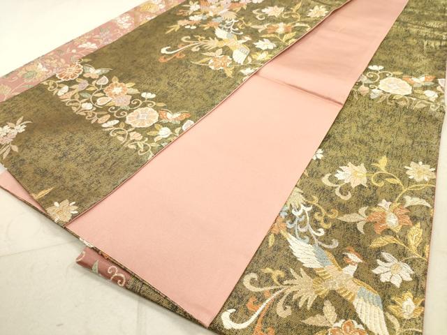平和屋着物◎六通柄袋帯　花鳥文　金銀糸　鈴乃屋扱い　正絹　逸品　DABA8205xg