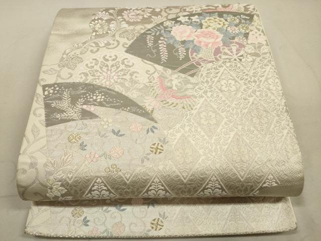 平和屋着物◎六通柄袋帯　唐織　京どんす　プラチナ箔二重織　正絹　逸品　DABA8339xg