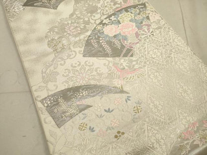 平和屋着物◎六通柄袋帯　唐織　京どんす　プラチナ箔二重織　正絹　逸品　DABA8339xg