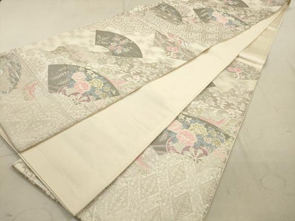 平和屋着物◎六通柄袋帯　唐織　京どんす　プラチナ箔二重織　正絹　逸品　DABA8339xg