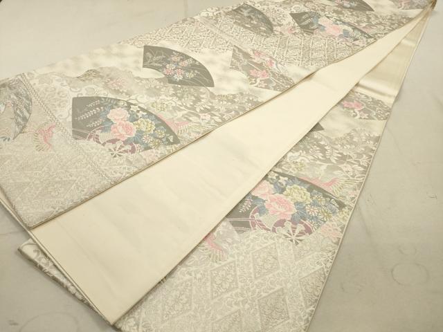 平和屋着物◎六通柄袋帯　唐織　京どんす　プラチナ箔二重織　正絹　逸品　DABA8339xg