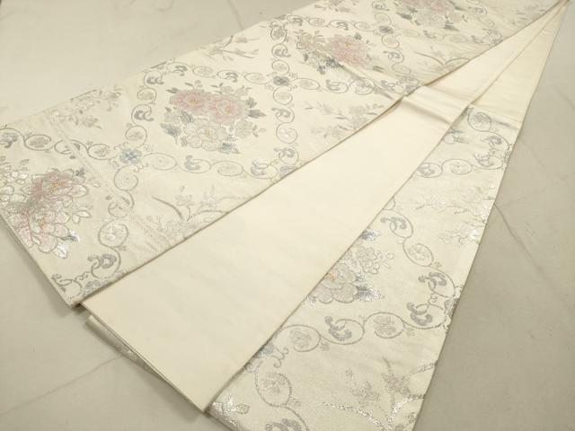 平和屋着物◎六通柄袋帯 草花文 金銀糸 やまと誂製 正絹 逸品 DABA8353xg