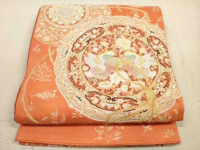 平和屋着物◎六通柄袋帯　唐織　宝鏡の詩　金糸　正絹　逸品　DABA8358xg