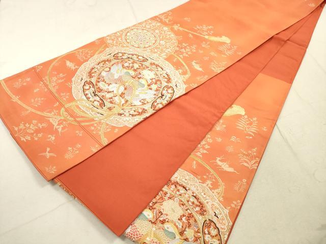 平和屋着物◎六通柄袋帯　唐織　宝鏡の詩　金糸　正絹　逸品　DABA8358xg
