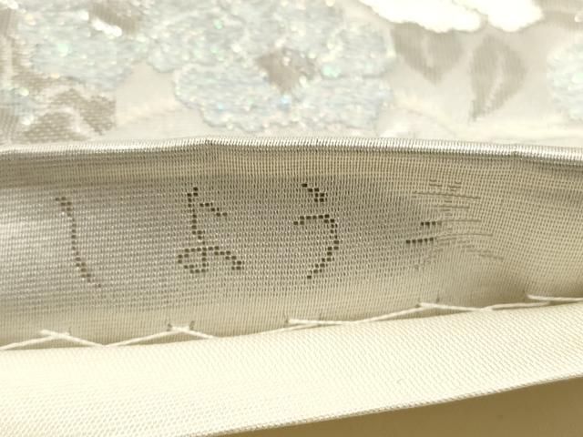 平和屋着物◎六通柄袋帯　風景花文　しよう美　プラチナ箔　正絹　逸品　DABA8368xg
