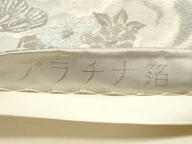 平和屋着物◎六通柄袋帯　風景花文　しよう美　プラチナ箔　正絹　逸品　DABA8368xg