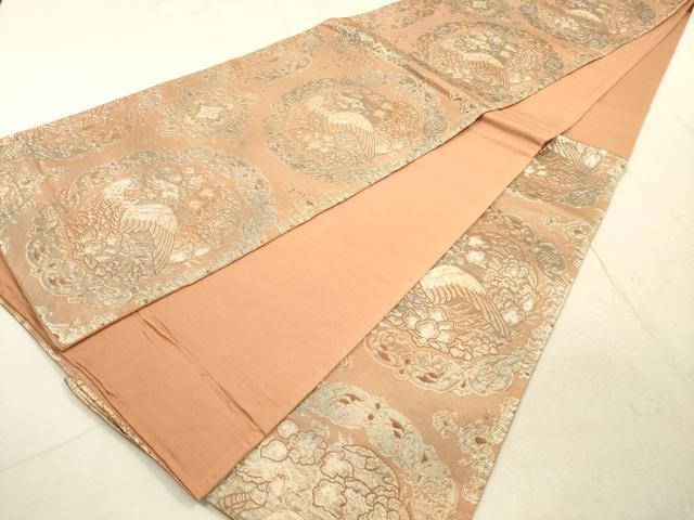 平和屋着物◎六通柄袋帯 鳳凰花文 錦繍 銀糸 正絹 逸品 DABA8370xg