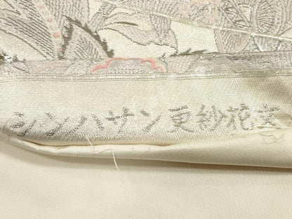 平和屋着物◎六通柄袋帯 唐織 シンハサン更紗花文 プラチナ箔 正絹 逸品 DABA8372xg