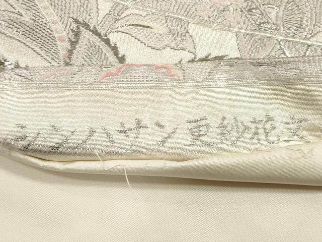 平和屋着物◎六通柄袋帯 唐織 シンハサン更紗花文 プラチナ箔 正絹 逸品 DABA8372xg