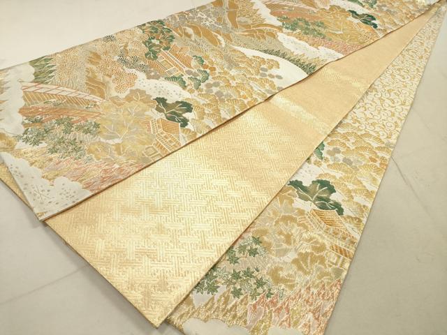 平和屋着物◎佐賀錦　六通柄袋帯　浩彩二重縦　金銀糸　正絹　逸品　DABA8378xg