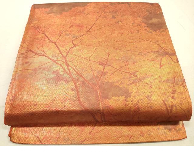 平和屋着物◎西陣　六通柄袋帯　樹林文　正絹　逸品　DABA8385xg