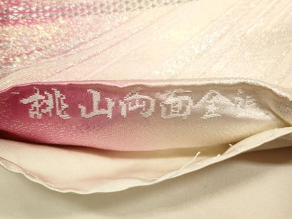 平和屋着物◎両面　全通柄袋帯　桃山　銀糸　正絹　逸品　DABA8403xg