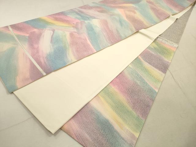 平和屋着物◎西陣　六通柄袋帯　霞文　正絹　逸品　DABA8406xg