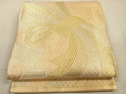 平和屋着物◎佐賀錦　六通柄袋帯　束ね熨斗文　金銀糸　正絹　逸品　DABA8441xg