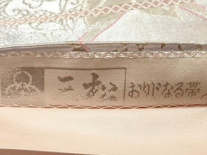 平和屋着物◎六通柄袋帯 草花文 金銀糸 正絹 逸品 DABA8444xg
