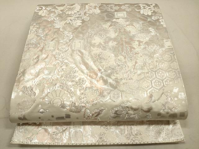 平和屋着物◎西陣　六通柄袋帯　更紗花文　二重箔錦織　正絹　逸品　DABA8474xg