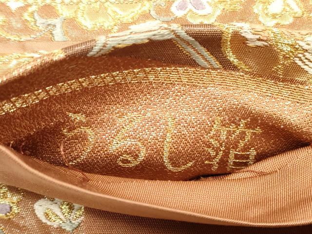 平和屋着物◎六通柄袋帯 唐織 横段更紗花文 うるし箔 正絹 逸品 DABA8475xg