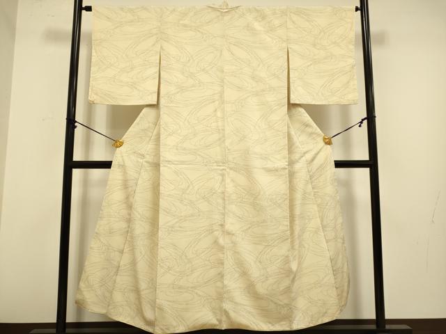 平和屋着物■上質なお召　抽象文様　正絹　逸品　DABA8687du