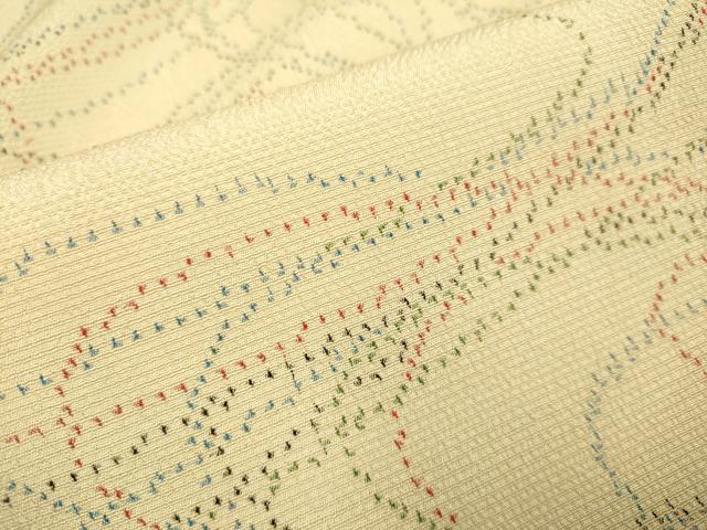 平和屋着物■上質なお召　抽象文様　正絹　逸品　DABA8687du