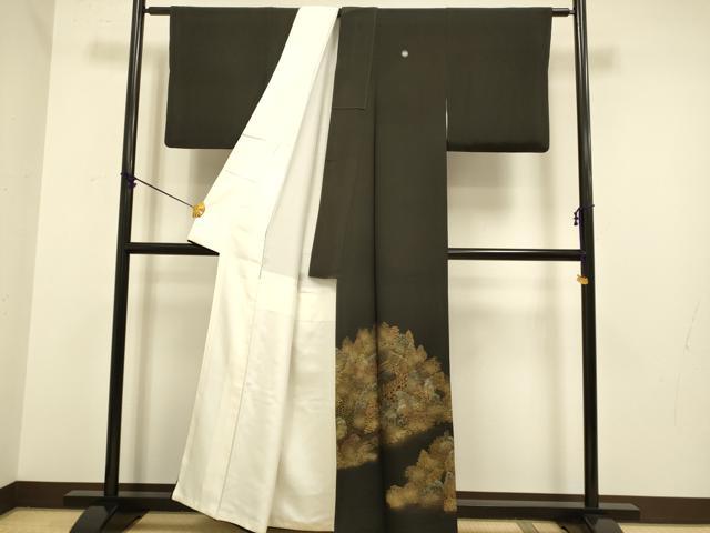 平和屋着物■豪華黒留袖　風景文　金彩　正絹　逸品　DABA8756du