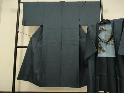 平和屋着物■男性 紬 アンサンブル 100亀甲 総詰め 正絹 逸品 DABA8793du