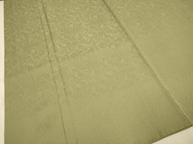 平和屋着物●洗える最高級着物　＜英＞はなぶさ謹製　色無地　草花地紋　油色　DABA8875du