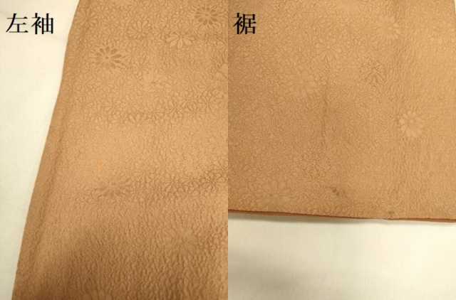 平和屋着物●上質な色無地　花尽くし地紋　胡桃色　正絹　逸品　DABA8876du 平和屋着物○上質な色無地 花尽くし地紋 胡桃色 正絹 逸品 DABA8876du