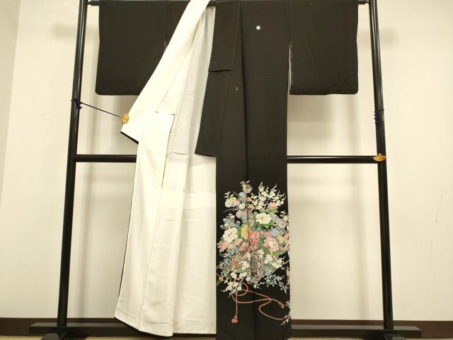平和屋着物●豪華黒留袖　友禅　作家物　花車文　作家物　正絹　逸品　DABA8880du