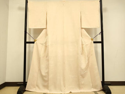 平和屋着物●上質な色無地　雲取花地紋　雄黄色　正絹　逸品　DABA8882du