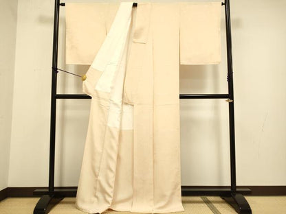 平和屋着物●上質な色無地　雲取花地紋　雄黄色　正絹　逸品　DABA8882du