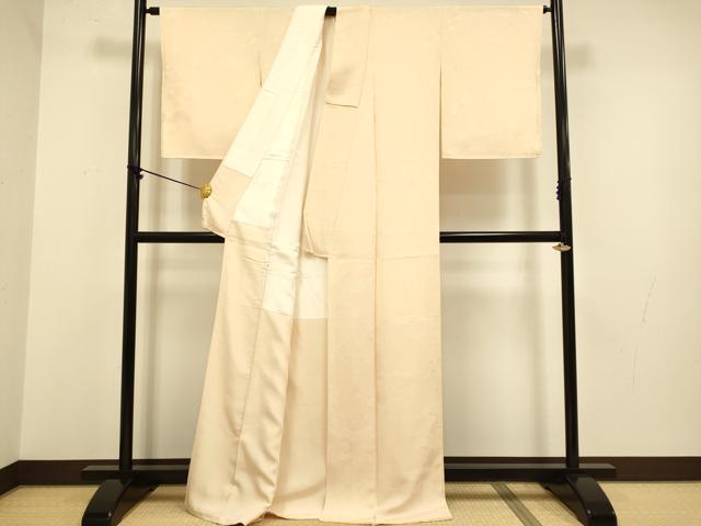平和屋着物●上質な色無地　雲取花地紋　雄黄色　正絹　逸品　DABA8882du