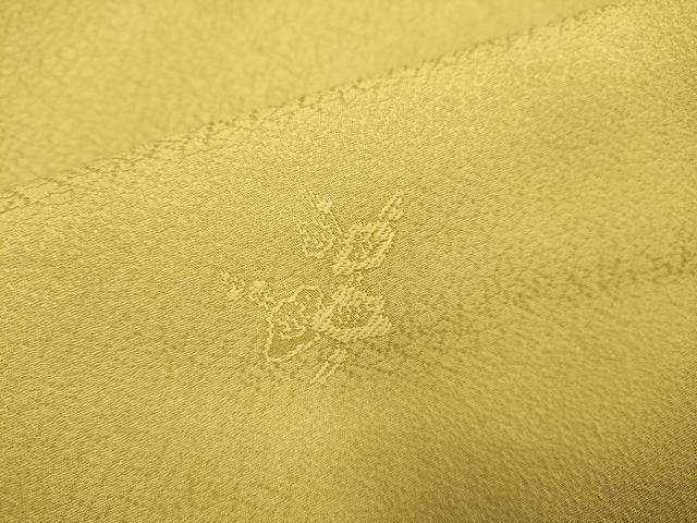 平和屋着物●上質な色無地　枝花地紋　黄橡色　正絹　逸品　DABA8883du