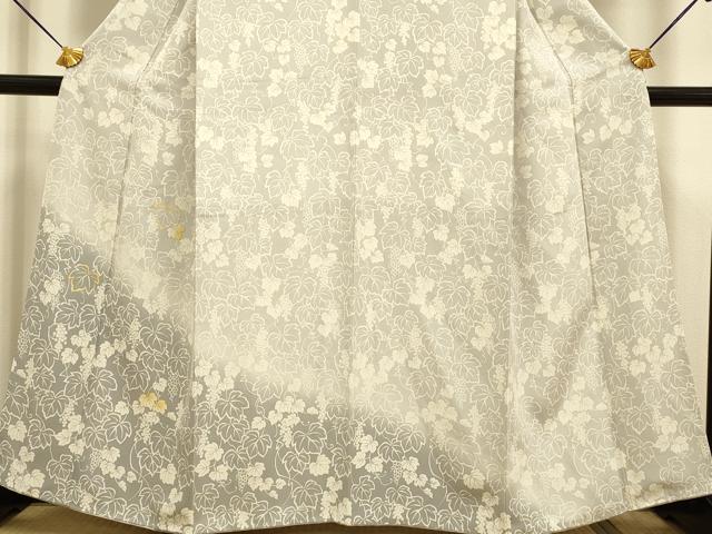 平和屋着物●訪問着 駒刺繍 葡萄蔦の葉文 暈し染め 正絹 逸品 DABA8885du
