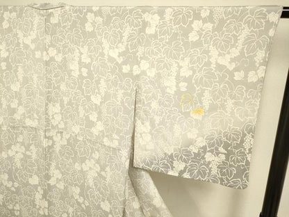 平和屋着物●訪問着 駒刺繍 葡萄蔦の葉文 暈し染め 正絹 逸品 DABA8885du