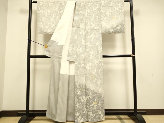 平和屋着物●訪問着 駒刺繍 葡萄蔦の葉文 暈し染め 正絹 逸品 DABA8885du