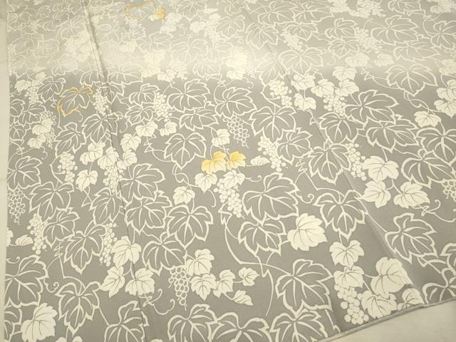 平和屋着物●訪問着 駒刺繍 葡萄蔦の葉文 暈し染め 正絹 逸品 DABA8885du