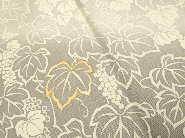 平和屋着物●訪問着 駒刺繍 葡萄蔦の葉文 暈し染め 正絹 逸品 DABA8885du