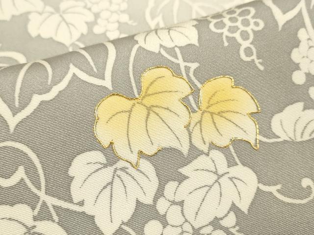 平和屋着物●訪問着 駒刺繍 葡萄蔦の葉文 暈し染め 正絹 逸品 DABA8885du