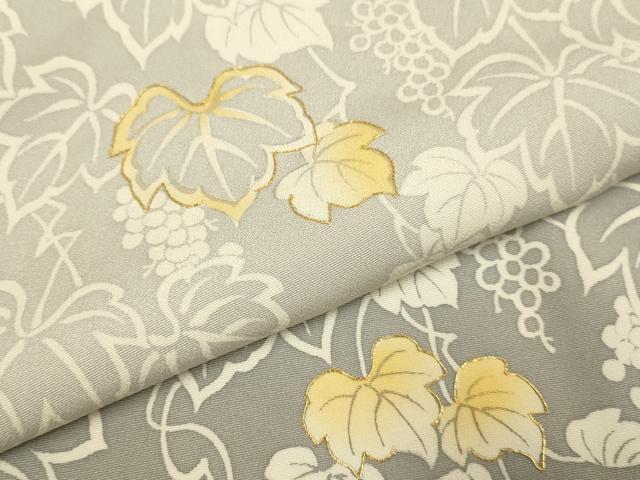 平和屋着物●訪問着 駒刺繍 葡萄蔦の葉文 暈し染め 正絹 逸品 DABA8885du