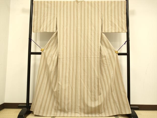 平和屋着物●小紋 間道 綿 逸品 DABA8888du