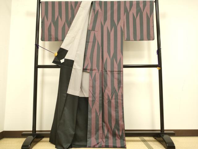 平和屋着物●西陣 川島織文 小紋 矢羽文 洗える着物 DABA8891du