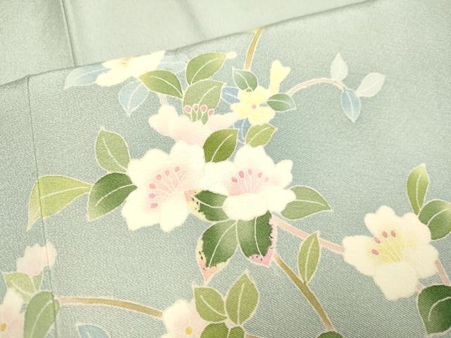 平和屋着物●本加賀友禅作家 南克治 訪問着 枝花文 暈し染め 正絹 逸品 未使用 DABA8892du