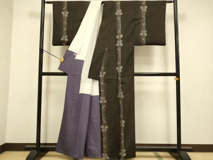 平和屋着物●本場大島紬 地空き 花間道 正絹 逸品 DABA8896du