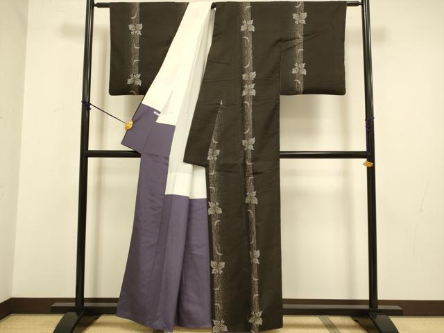 平和屋着物●本場大島紬 地空き 花間道 正絹 逸品 DABA8896du