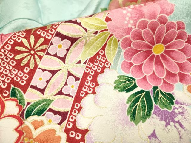 平和屋着物●豪華振袖・長襦袢セット 駒刺繍 束ね熨斗雪輪花文 金彩 半衿刺繍 正絹 逸品 DABA8898du