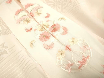 平和屋着物●豪華振袖・長襦袢セット 駒刺繍 束ね熨斗雪輪花文 金彩 半衿刺繍 正絹 逸品 DABA8898du