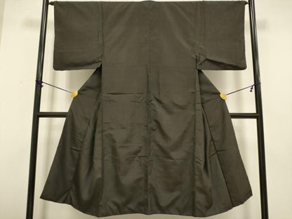 平和屋着物■男性 濃い赤墨色 正絹 逸品 DABA8918du
